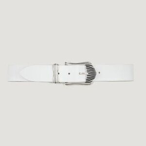 IRO Paris Hecate white silver buckle Italian leather belt